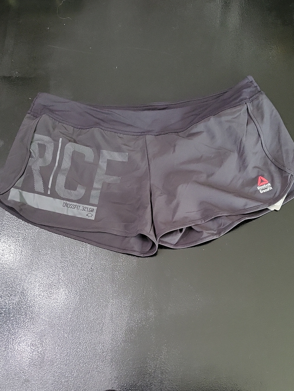 Reebok Women's Black Athletic CrossFit Shorts with Pink Logo